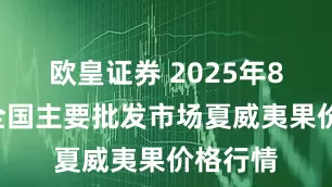 欧皇证券 2025年8月1日全国主要批发市场夏威夷果价格行情