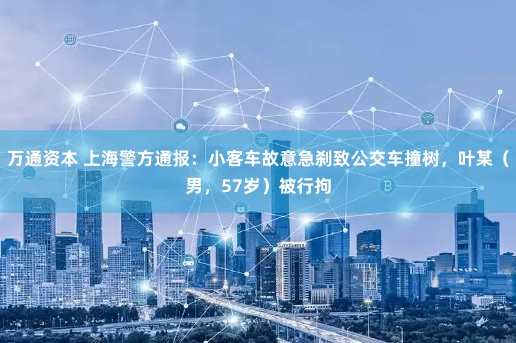 万通资本 上海警方通报：小客车故意急刹致公交车撞树，叶某（男，57岁）被行拘